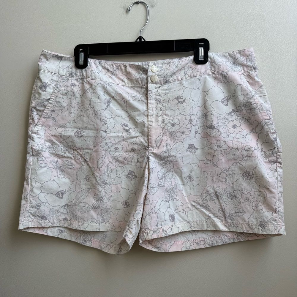 Eddie Bauer Active Nylon Beach tropical print Shorts Size 16